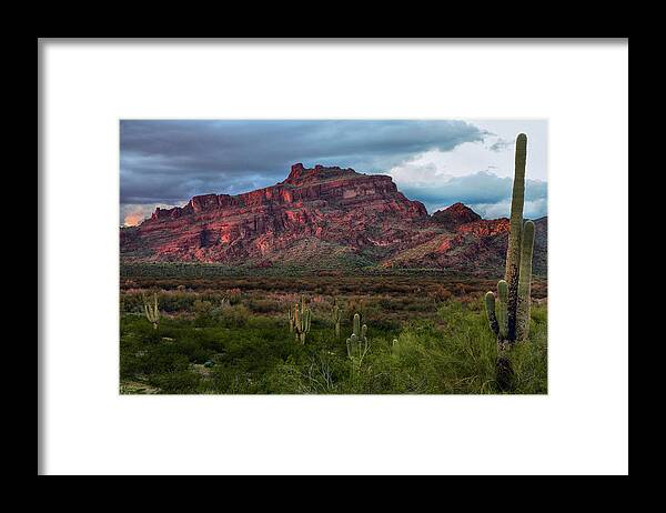 Red Mountain Arizona Framed Print featuring the photograph Red Mountain Sunset by Dave Dilli