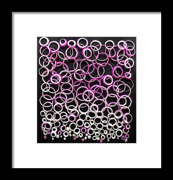 Red Onion Ohs Framed Print featuring the photograph Red Onion Ohs by Sarah Phillips