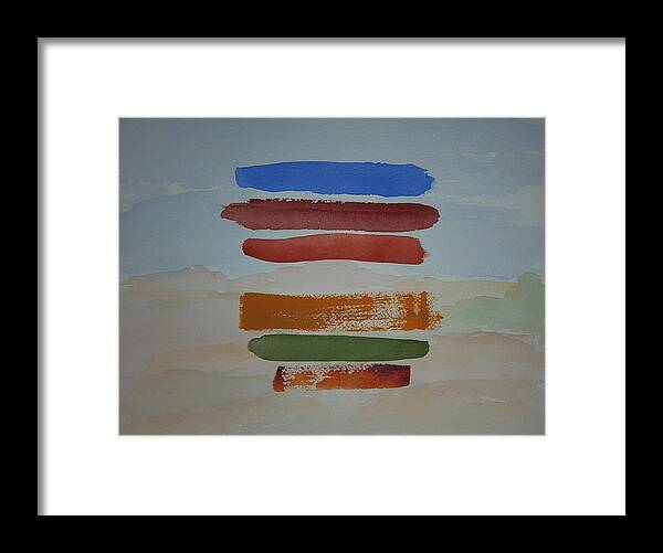 Watercolor Framed Print featuring the painting Red Pueblo by John Klobucher