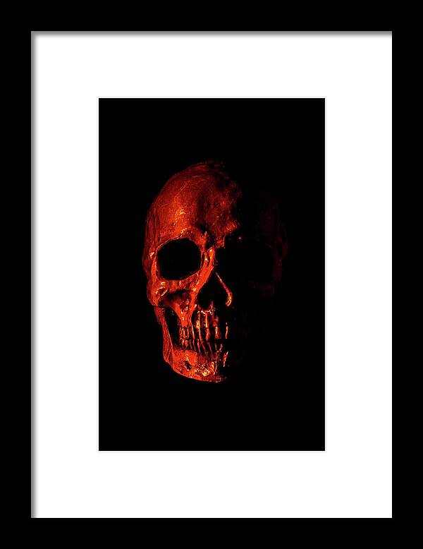 Human Framed Print featuring the photograph Red Skull by Carlos Caetano