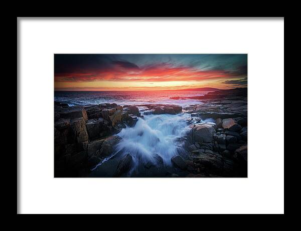 Maine Framed Print featuring the photograph Red Sky at Dusk by Rick Berk