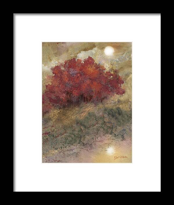 Landscape Framed Print featuring the painting Red Trees by Gail Marten