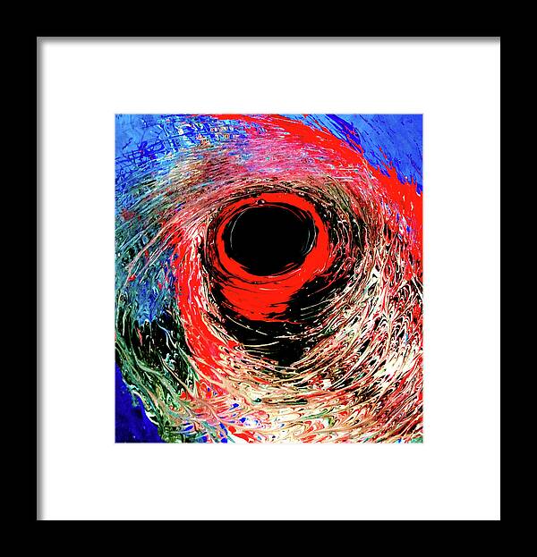 Red Framed Print featuring the painting Red Twister by Anna Adams