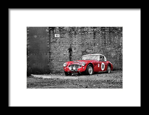 Austin Healey Framed Print featuring the photograph Red Vintage Austin Healey by Tim Gainey