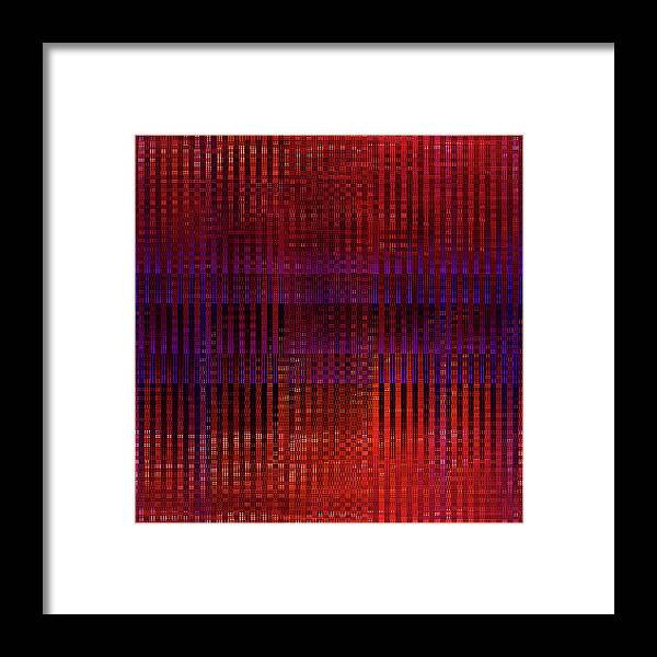 Red Framed Print featuring the digital art Red Weave by Melinda Firestone-White
