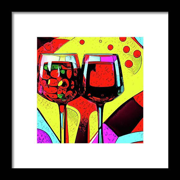 Cabernet Sauvignon Framed Print featuring the photograph Red Wine Pop Art IV by David Letts