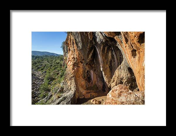 Mountains Framed Print featuring the photograph Red-brown rock formation 5. Abstract mountain beauty by Adriana Mueller
