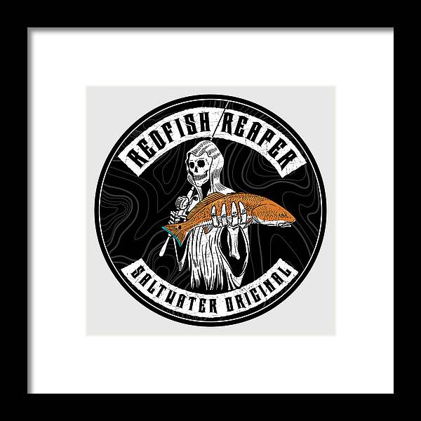 Saltwater Framed Print featuring the digital art Redfish Reaper by Kevin Putman