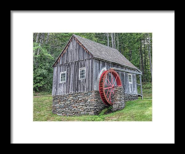 Americana Framed Print featuring the photograph Red Waterwheel of Vermont by David Letts