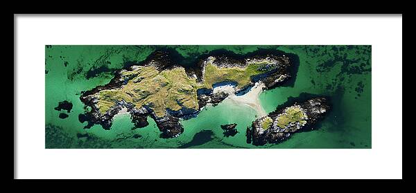 Panorama Framed Print featuring the photograph Reef Beach Isle of Leis Outer Hebrides Scotland by Sonny Ryse