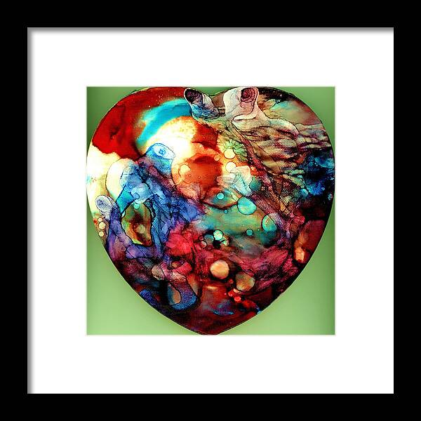 Heart Framed Print featuring the painting Reef Madness by Angela Marinari