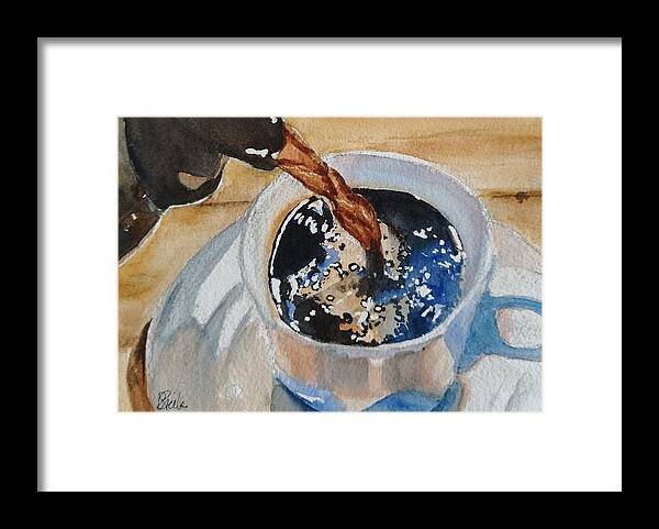 Coffee Framed Print featuring the painting Refill Please by Sheila Romard