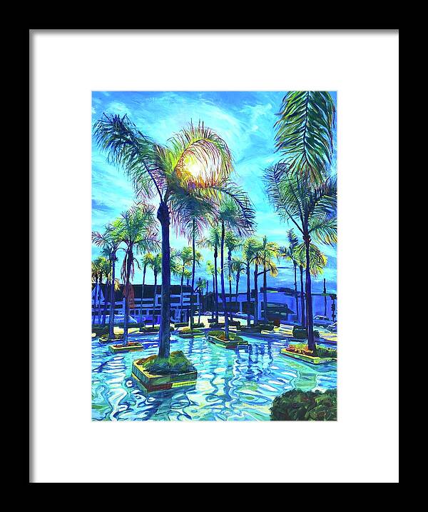 Pool Framed Print featuring the painting Reflecting Pool by Bonnie Lambert