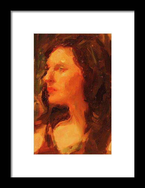 Portrait Framed Print featuring the painting Reflection by Ashlee Trcka