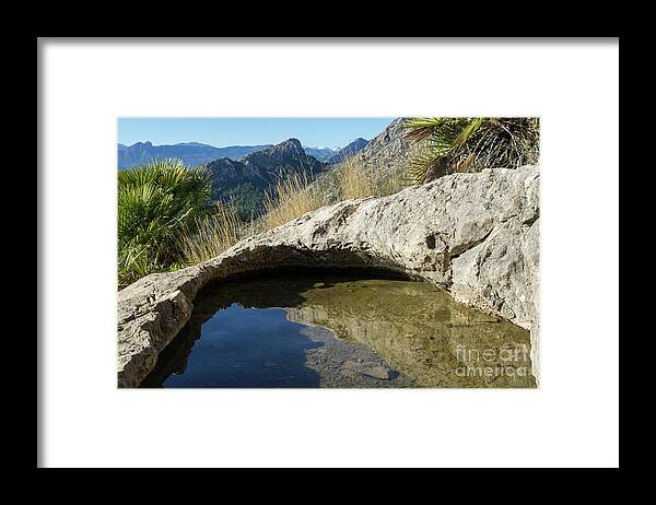 Water Framed Print featuring the photograph Water hole in the mountains by Adriana Mueller