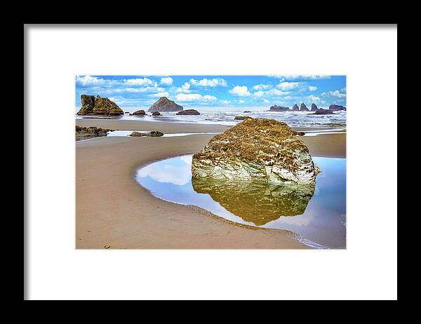 Water Framed Print featuring the photograph Reflection Rock by Jerry Cahill
