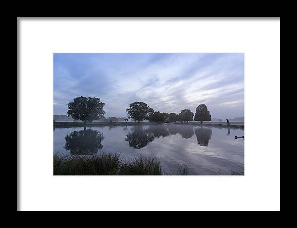 Reflections Framed Print featuring the photograph Reflections in Bushy by Andrew Lalchan
