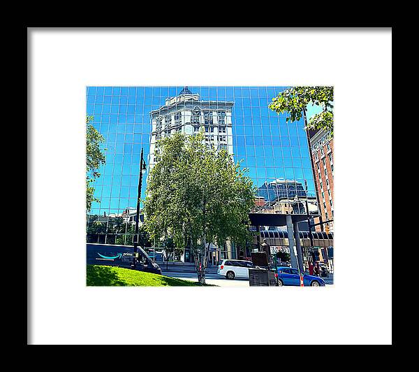 Grand Rapids Framed Print featuring the photograph Reflections of Downtown by Lee Darnell
