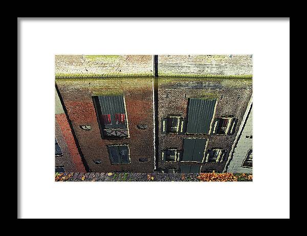 Warehouse Framed Print featuring the photograph Reflections of the Past by Maria Meester