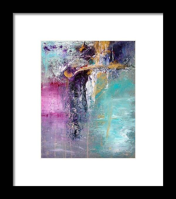 Abstract Framed Print featuring the painting Reflections by Valerie Greene