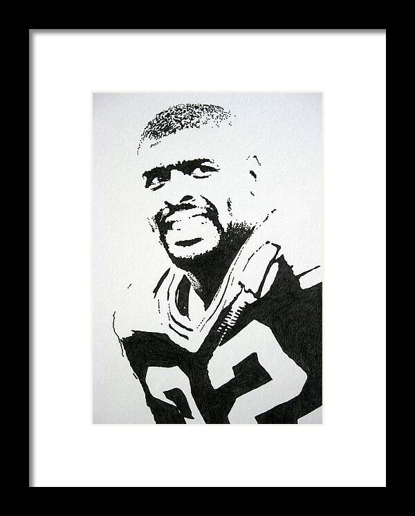 Reggie White Framed Print featuring the drawing Reggie by Lynet McDonald