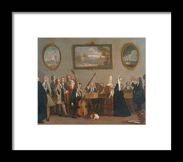 Marco Ricci Framed Print featuring the painting Rehearsal of an opera 2 by Marco Ricci