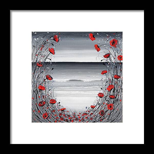 Red Poppies Framed Print featuring the painting Relax on the Beach by Amanda Dagg