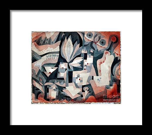 Wingsdomain Framed Print featuring the painting Remastered Art Dry Cooler Garden by Paul Klee 20220118 by - Paul Klee