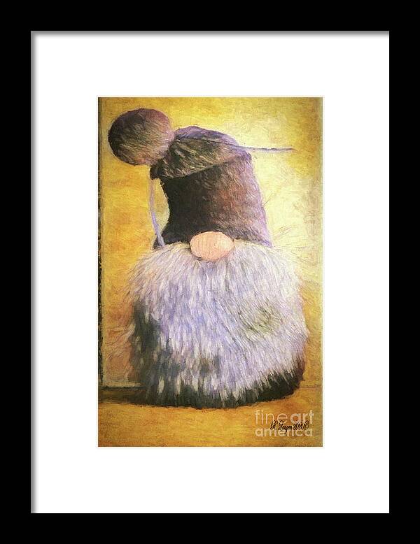 Gnomes Framed Print featuring the digital art Rembrandt's Portrait of Grandpa Gnome by Rebecca Langen