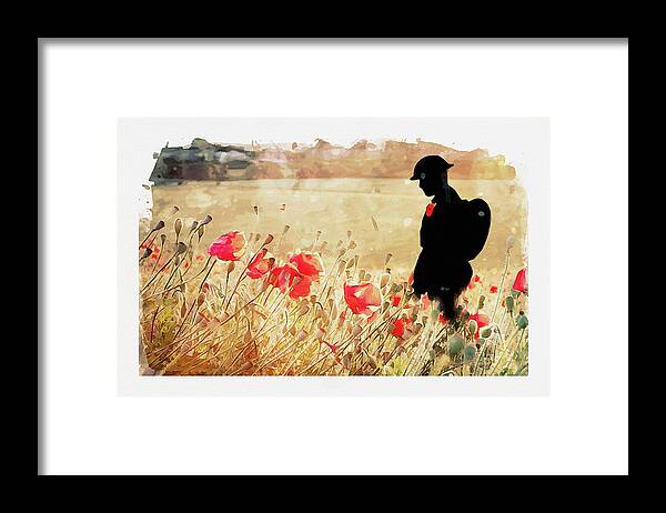 Soldier Poppies Framed Print featuring the digital art Remember Them by Airpower Art