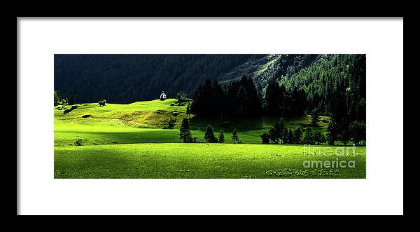 Abandoned Framed Print featuring the photograph Remote Chapel In Rural Landscape At Mountain Grossvenediger In Tirol In Austria by Andreas Berthold