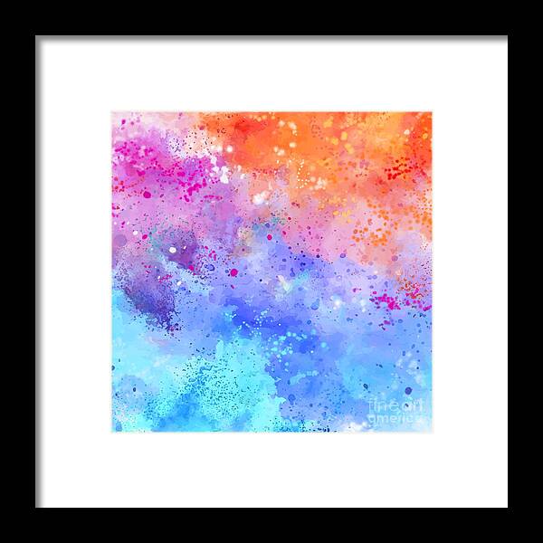 Colorful Framed Print featuring the digital art Renata - Artistic Colorful Abstract Carnival Splatter Watercolor Digital Art by Sambel Pedes