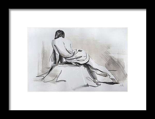 Bath Framed Print featuring the painting Repose by Steve Henderson