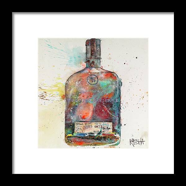 Woodford Reserve Bottle Framed Print featuring the painting Reserved by Kasha Ritter