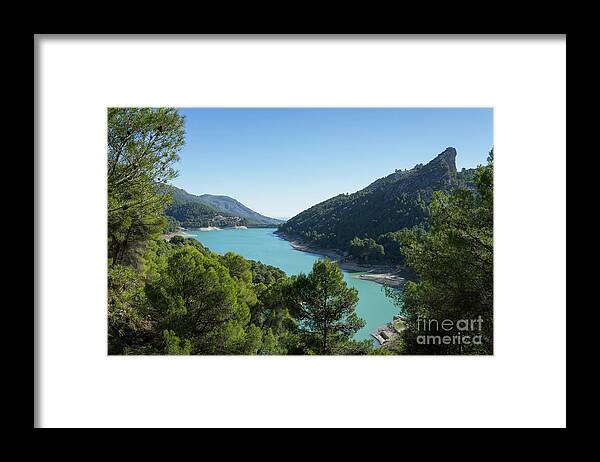 Lake Framed Print featuring the photograph Reservoir and castle of Guadalest by Adriana Mueller