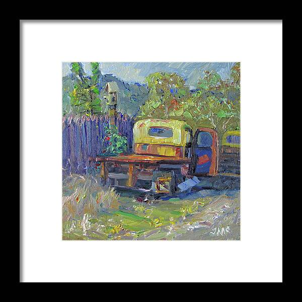 Antique Truck Framed Print featuring the painting Retired by John McCormick