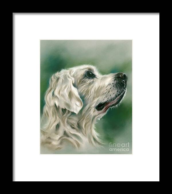 Dog Framed Print featuring the painting Retriever Dog in Profile by MM Anderson