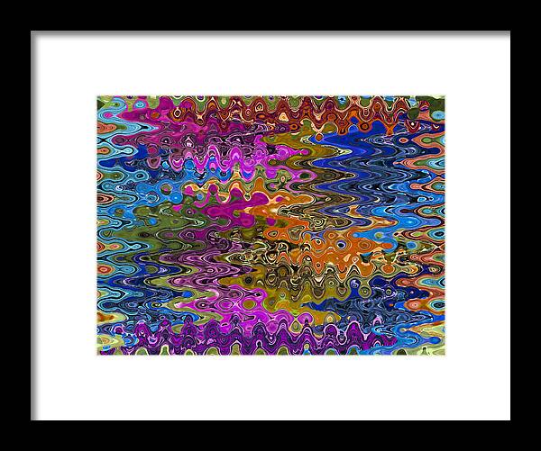 Abstract Framed Print featuring the digital art Retro 60's Psychedelic Art by Ronald Mills