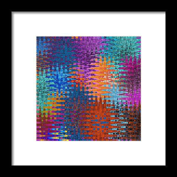 Abstract Framed Print featuring the digital art Retro 60's - Tweed by Ronald Mills