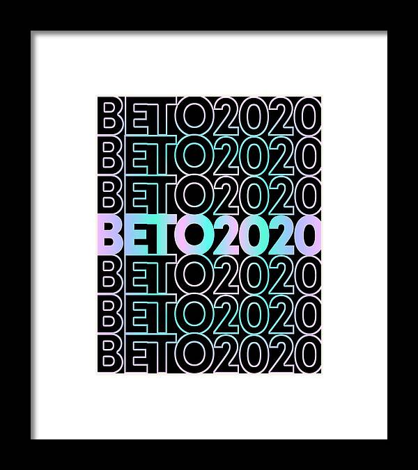 Cool Framed Print featuring the digital art Retro Beto 2020 by Flippin Sweet Gear