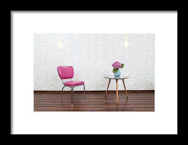 Home Decor Framed Print featuring the photograph Retro interior of a hair salon by Westend61