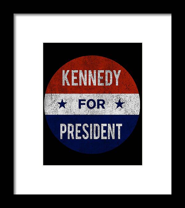 Funny Framed Print featuring the digital art Retro Kennedy For President JFK 1960 by Flippin Sweet Gear