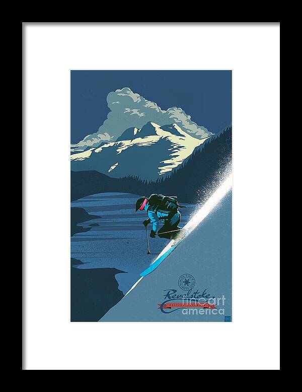 Revelstoke Framed Print featuring the painting Retro Revelstoke ski poster by Sassan Filsoof
