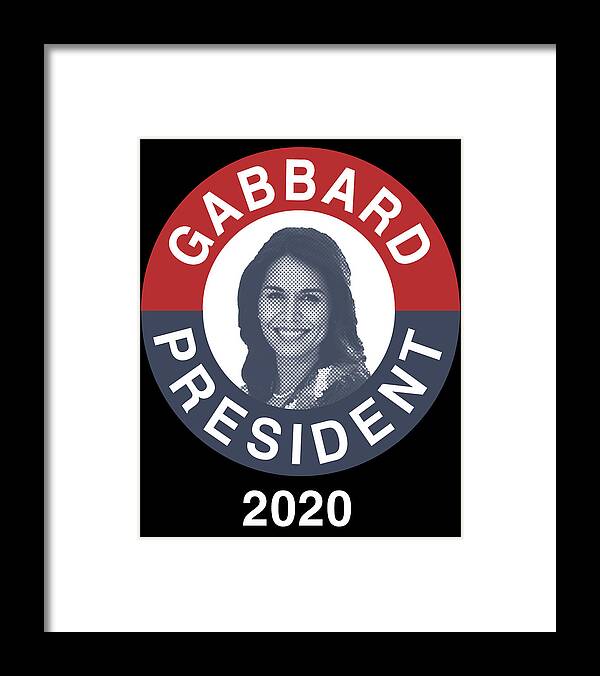 Election Framed Print featuring the digital art Retro Tulsi Gabbard for President 2020 by Flippin Sweet Gear