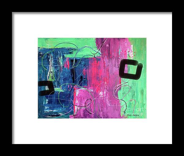 Abstract Framed Print featuring the digital art Return to the Center 3 by Mini Arora
