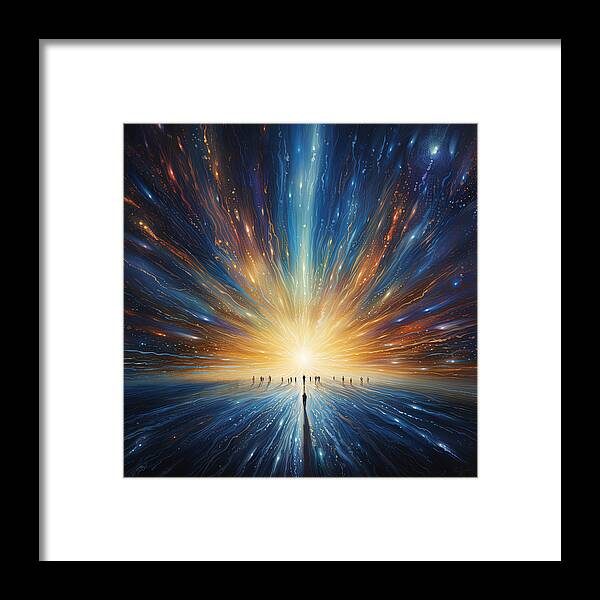 Near Death Experience Framed Print featuring the painting Reunion in the Light by Lourry Legarde