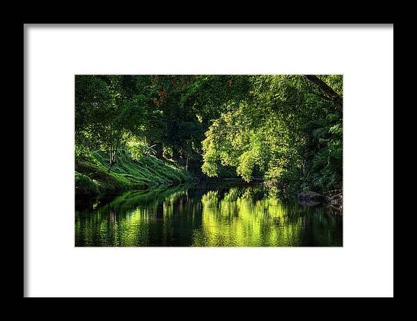 La Reunion Framed Print featuring the photograph Reunion island - Sainte Suzanne river at sunrise by Olivier Parent