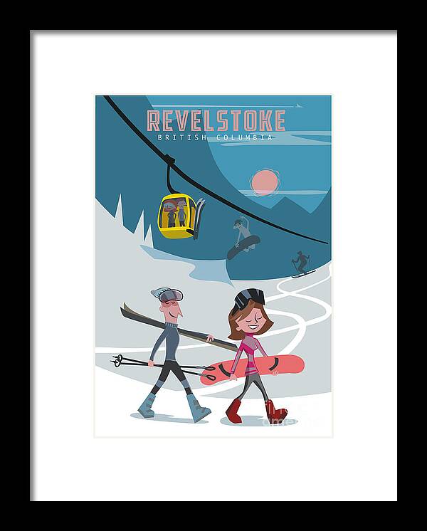 Travel Poster Framed Print featuring the painting Revelstoke Winter Travel Poster by Sassan Filsoof