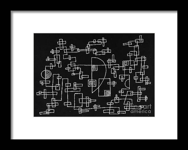 Abstract Framed Print featuring the drawing Reversed Senses by Fei A