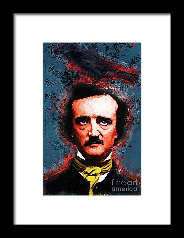 Wingsdomain Framed Print featuring the mixed media Reynolds I Became Insane With Long Intervals Of Horrible Sanity Edgar Allan Poe 20161102 text-z by Wingsdomain Art and Photography